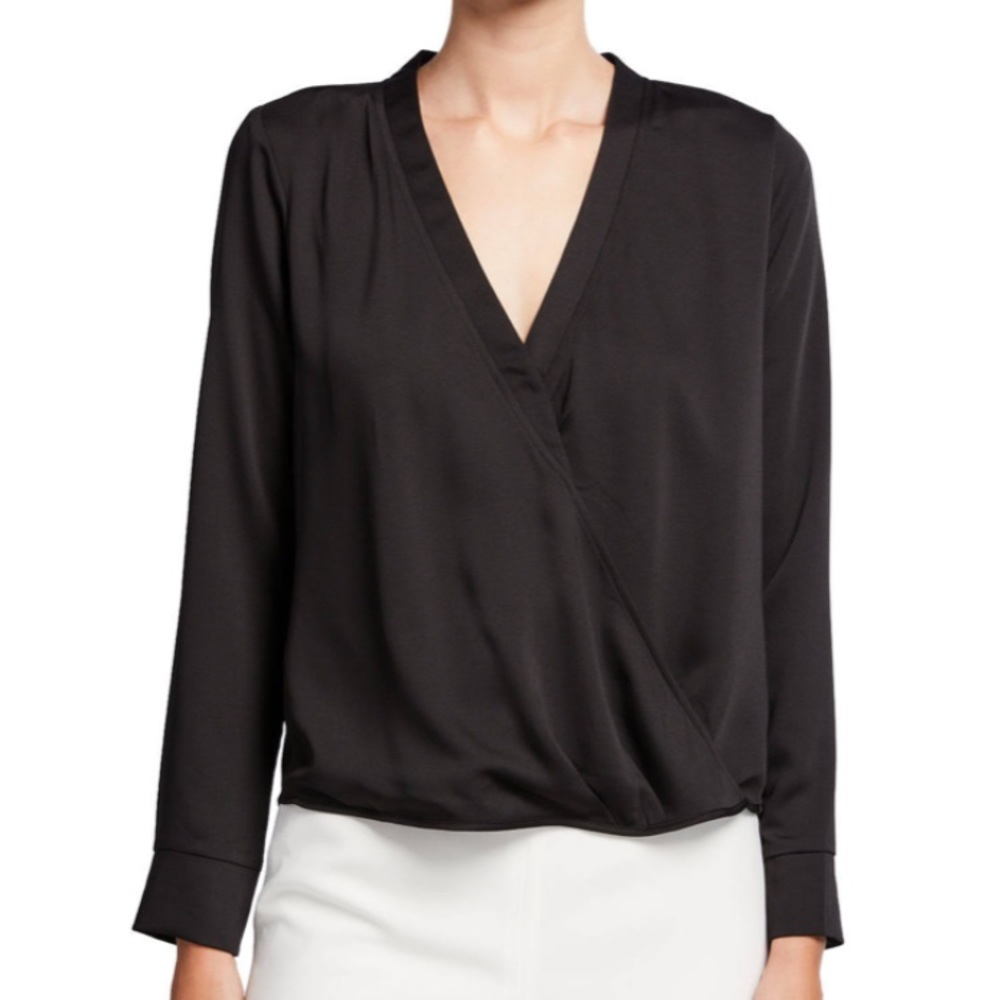 BCBGMaxazria wrap black top